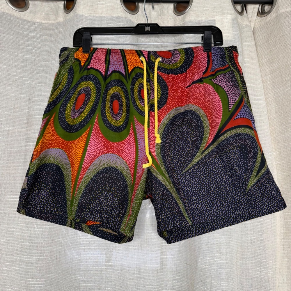 Men's Multicolor Abstract Swim Trunks - Vibrant Pattern